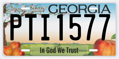 GA license plate PTI1577