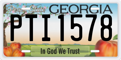 GA license plate PTI1578