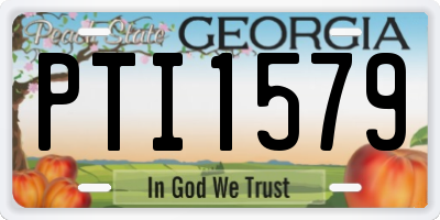GA license plate PTI1579
