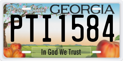 GA license plate PTI1584