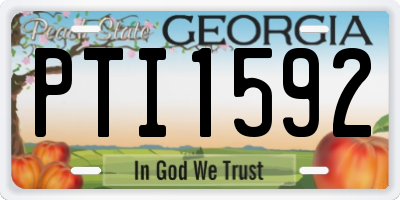 GA license plate PTI1592