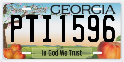 GA license plate PTI1596