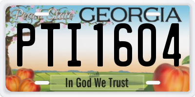 GA license plate PTI1604