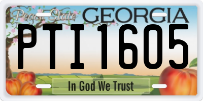 GA license plate PTI1605