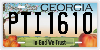 GA license plate PTI1610