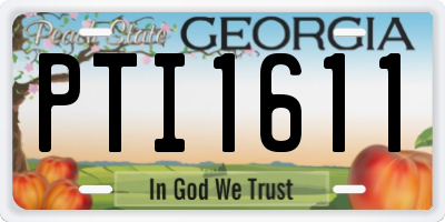 GA license plate PTI1611