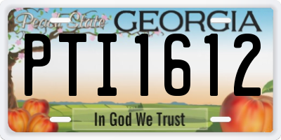 GA license plate PTI1612