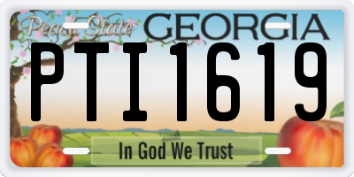 GA license plate PTI1619