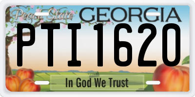 GA license plate PTI1620