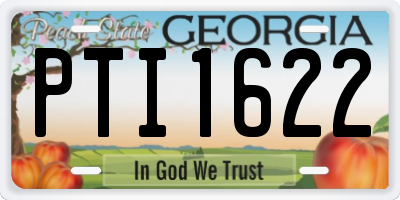 GA license plate PTI1622