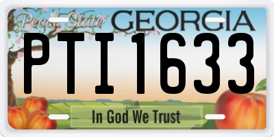 GA license plate PTI1633
