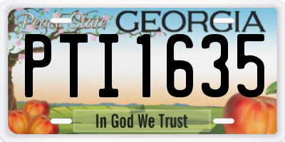 GA license plate PTI1635