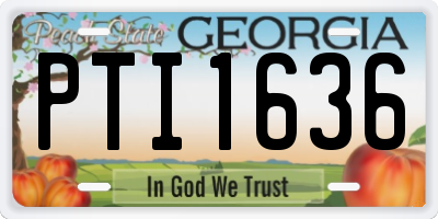 GA license plate PTI1636