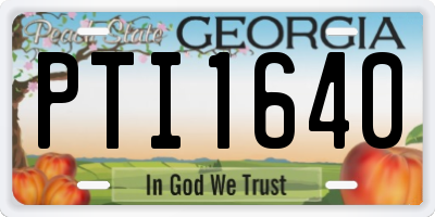 GA license plate PTI1640