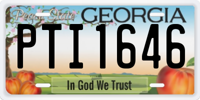 GA license plate PTI1646