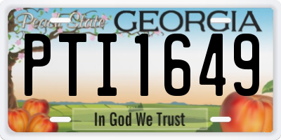 GA license plate PTI1649
