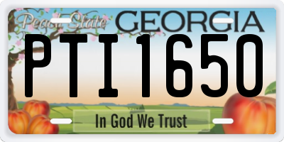 GA license plate PTI1650