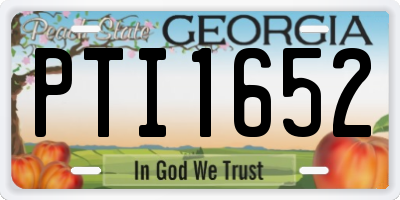 GA license plate PTI1652