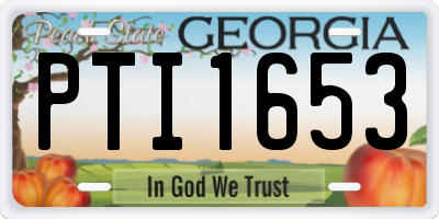 GA license plate PTI1653