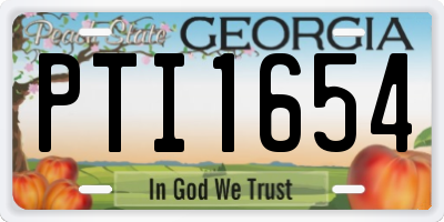 GA license plate PTI1654