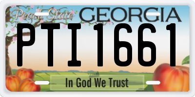 GA license plate PTI1661