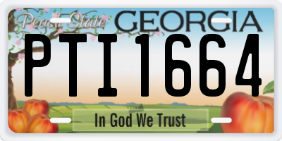 GA license plate PTI1664