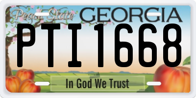 GA license plate PTI1668