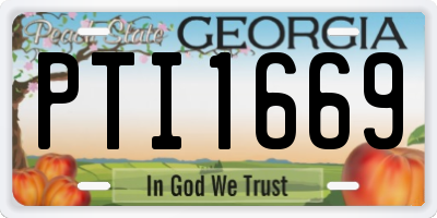 GA license plate PTI1669