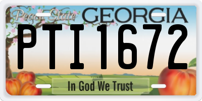 GA license plate PTI1672