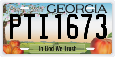 GA license plate PTI1673