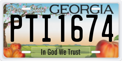 GA license plate PTI1674