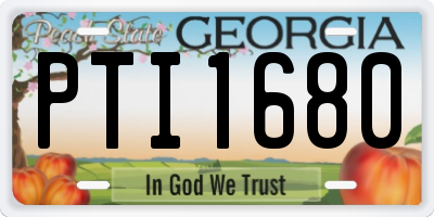 GA license plate PTI1680