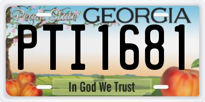 GA license plate PTI1681