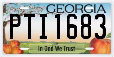 GA license plate PTI1683