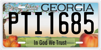 GA license plate PTI1685