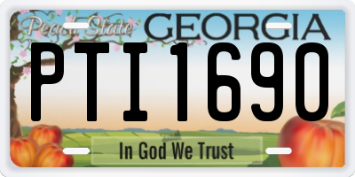 GA license plate PTI1690