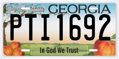 GA license plate PTI1692
