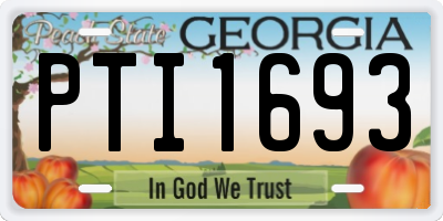 GA license plate PTI1693