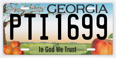 GA license plate PTI1699