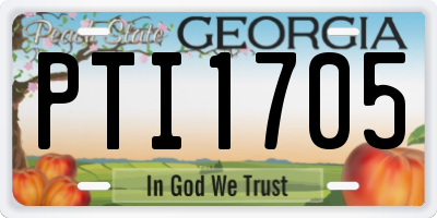 GA license plate PTI1705