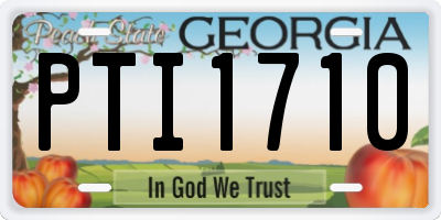 GA license plate PTI1710