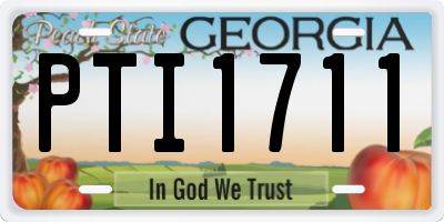 GA license plate PTI1711