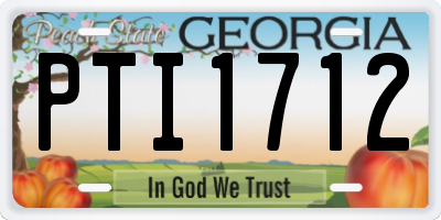 GA license plate PTI1712