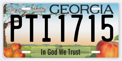 GA license plate PTI1715