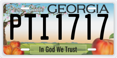 GA license plate PTI1717