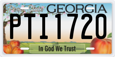 GA license plate PTI1720
