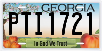 GA license plate PTI1721