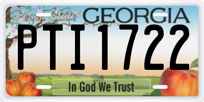GA license plate PTI1722