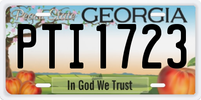 GA license plate PTI1723