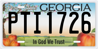GA license plate PTI1726